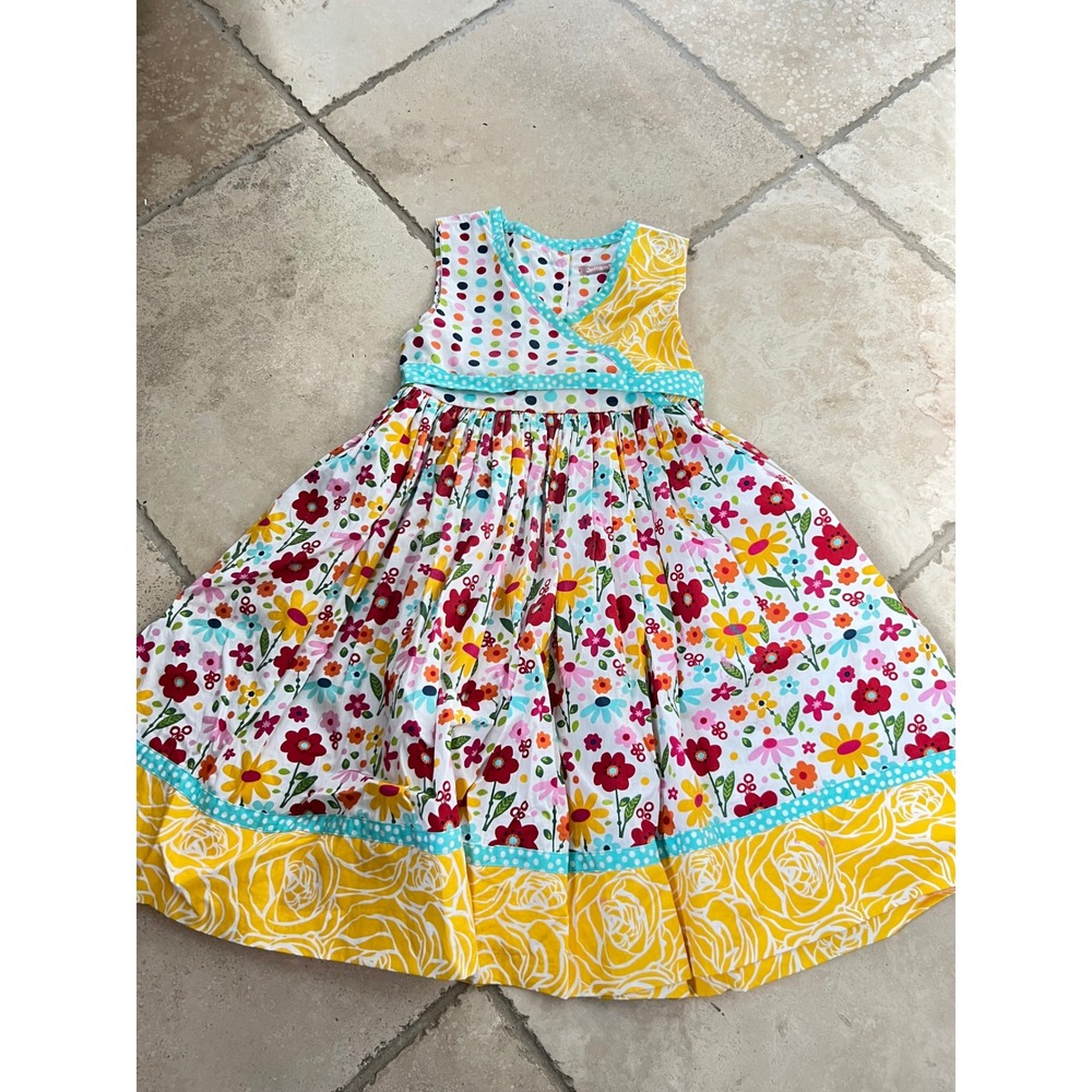 Jelly the Pug‎ Girls Size 10 Abbey Woven Dress Spring Bling Floral Polka Dot
